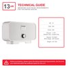 Atmor 13kW/240V Electric Tankless Water Heater Includes Pressure Relief Device, Ideal for a Full Bathroom AT-800-13